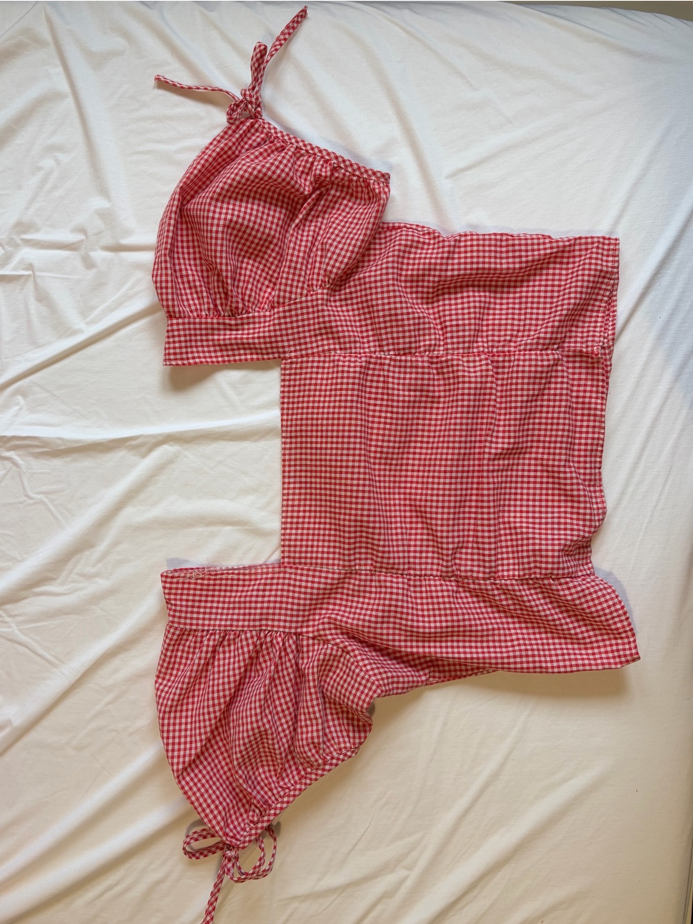 Korean gingham crop top